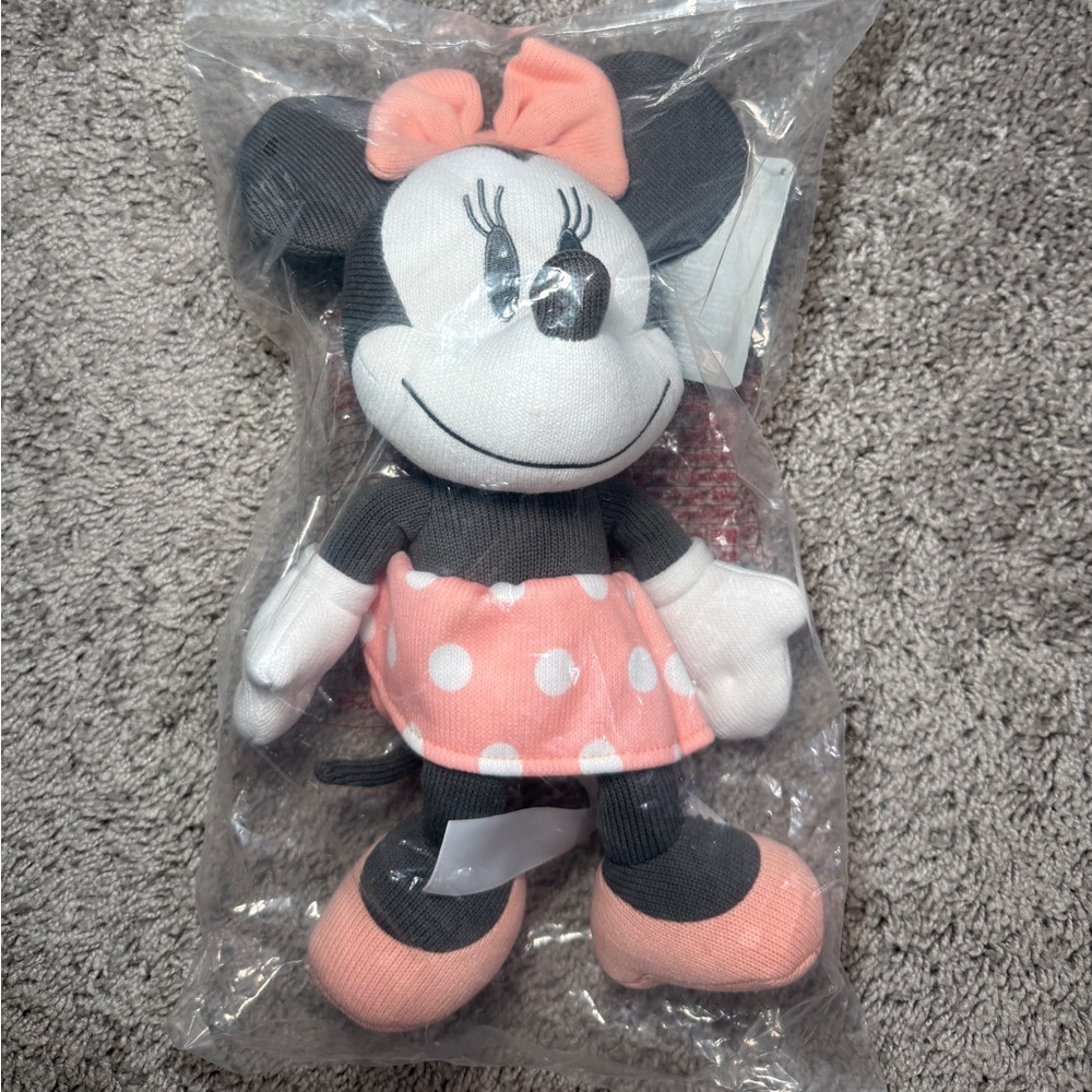 Disney Minnie Mouse Stuffed Animal - Black, White, Pink